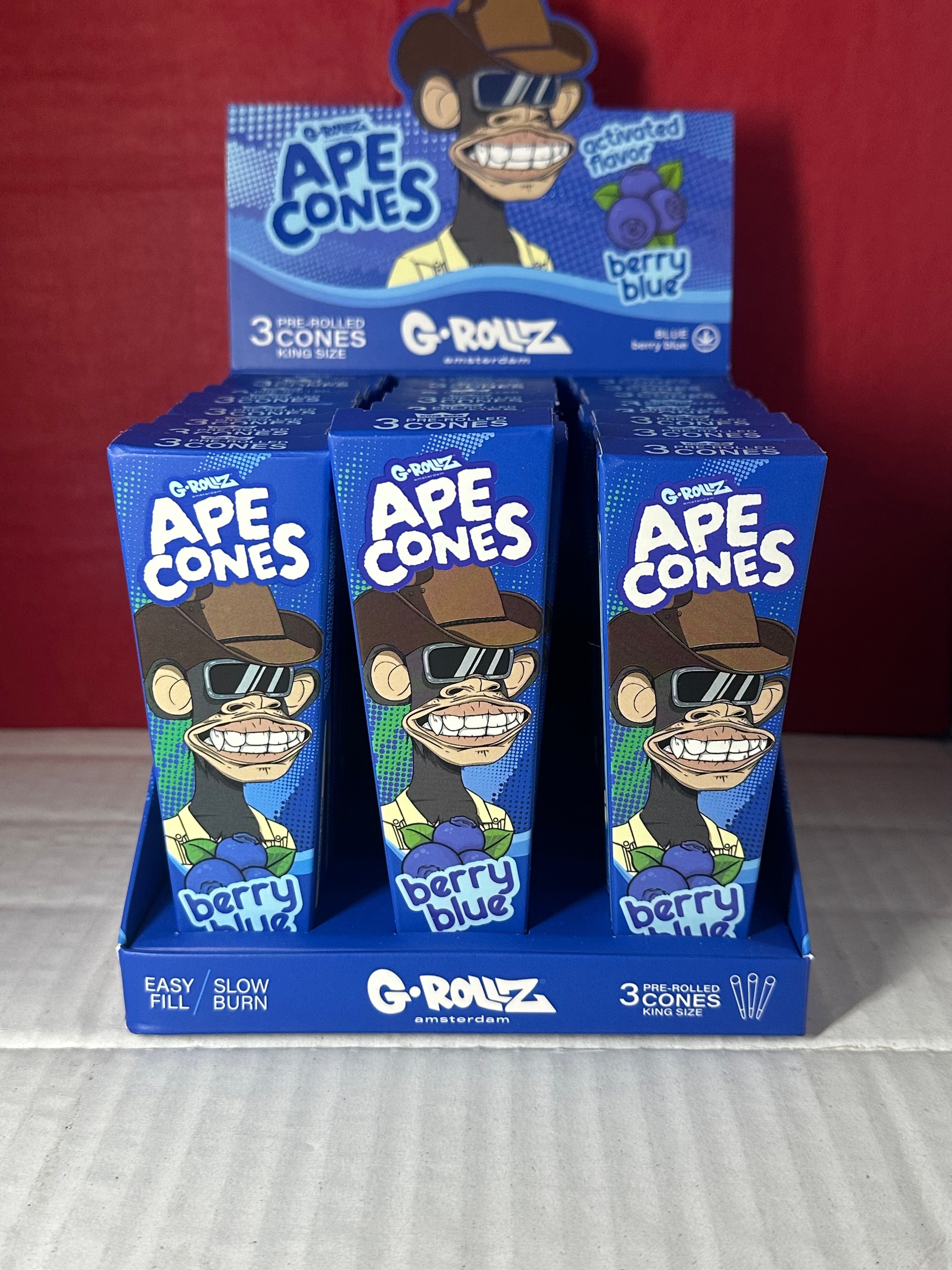 G-rollz ape cones-pop activated flavoured tip-berry blue