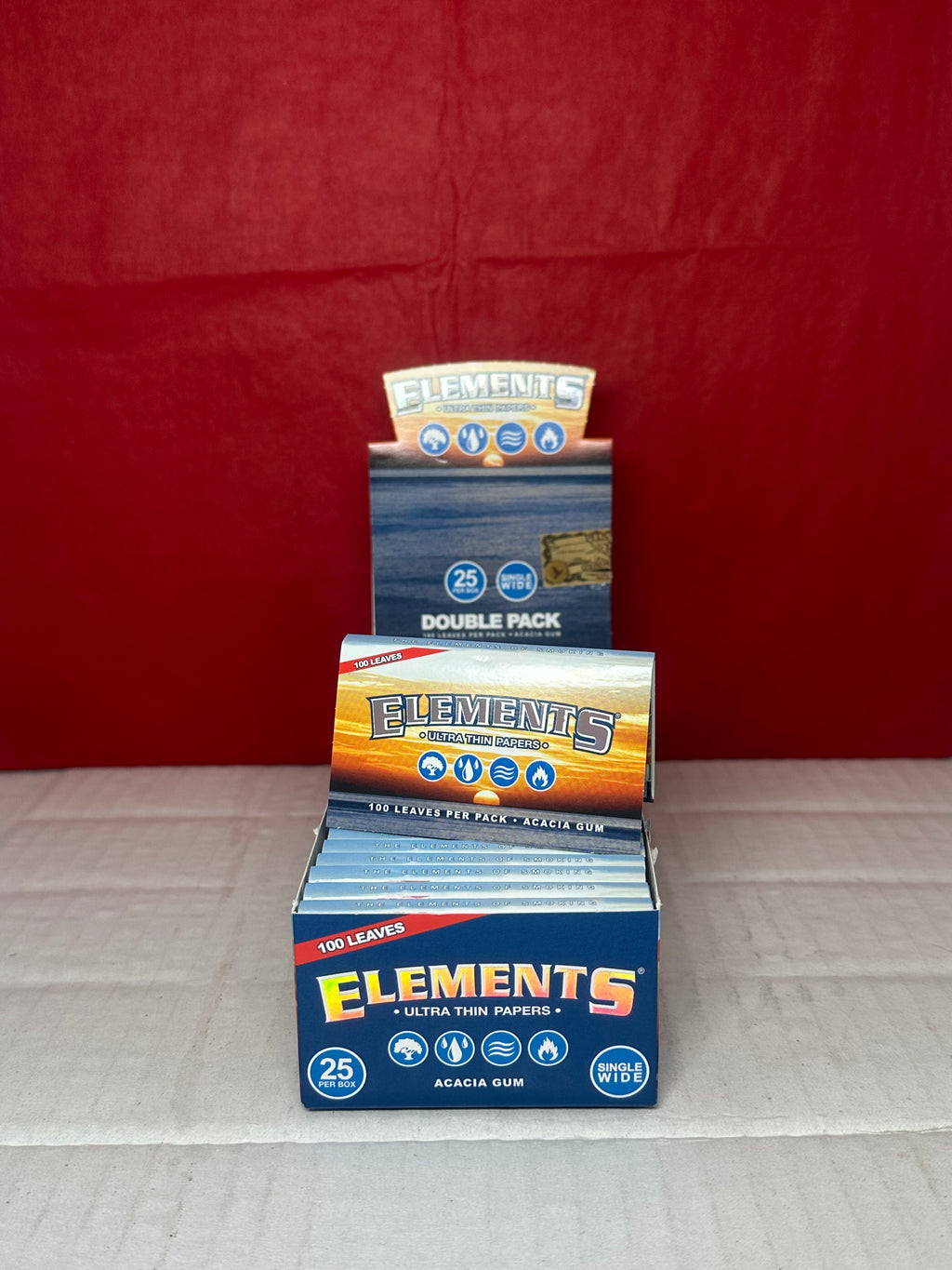 Elements ultra thin single wide double window rolling paper