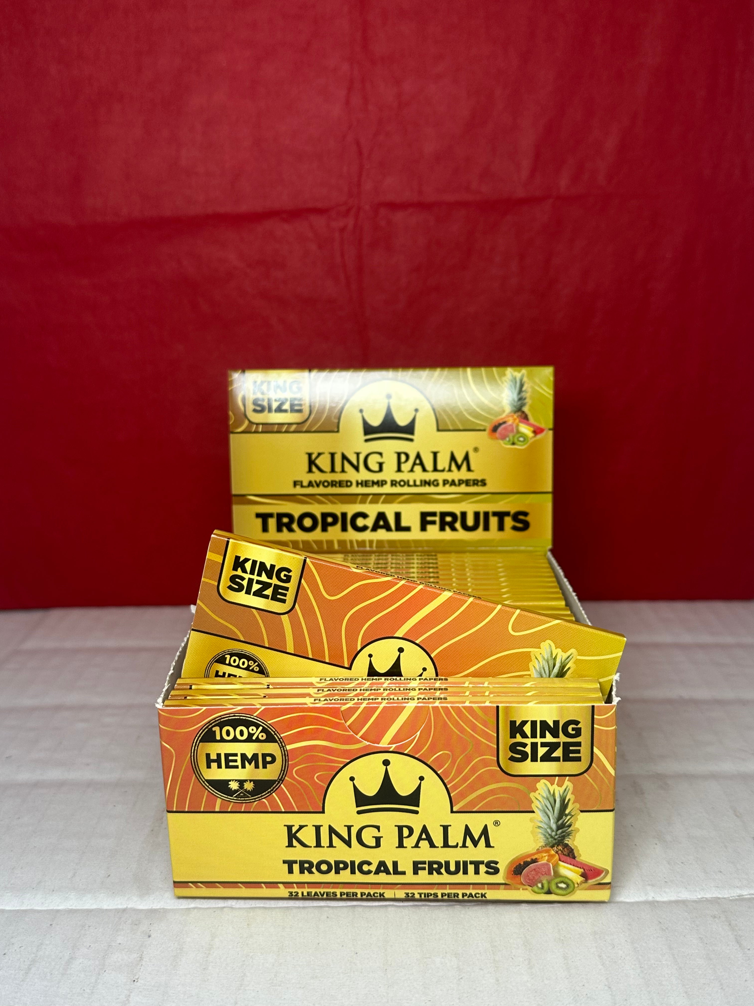 King palm tropical fruits flavoured king size rolling paper with tips